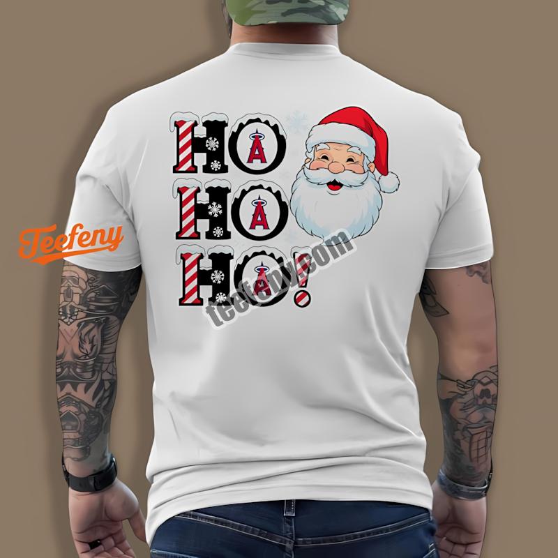 Los Angeles Angels Ho Ho Ho Santa Christmas Holiday Shirt