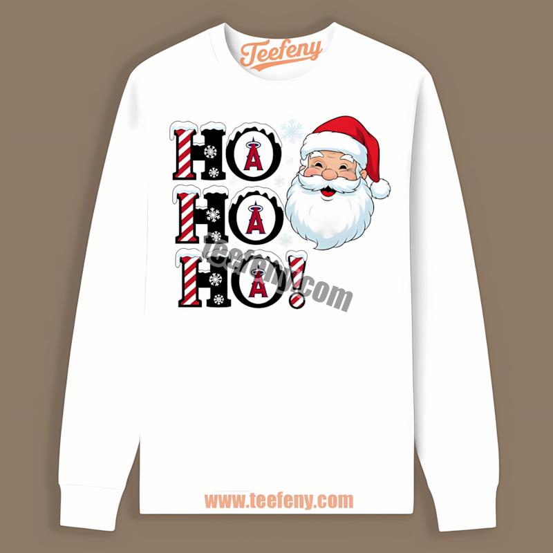 Los Angeles Angels Ho Ho Ho Santa Christmas Holiday Long Sleeve Los Angeles Angels Ho Ho Ho Santa Christmas Holiday Long Sleeve