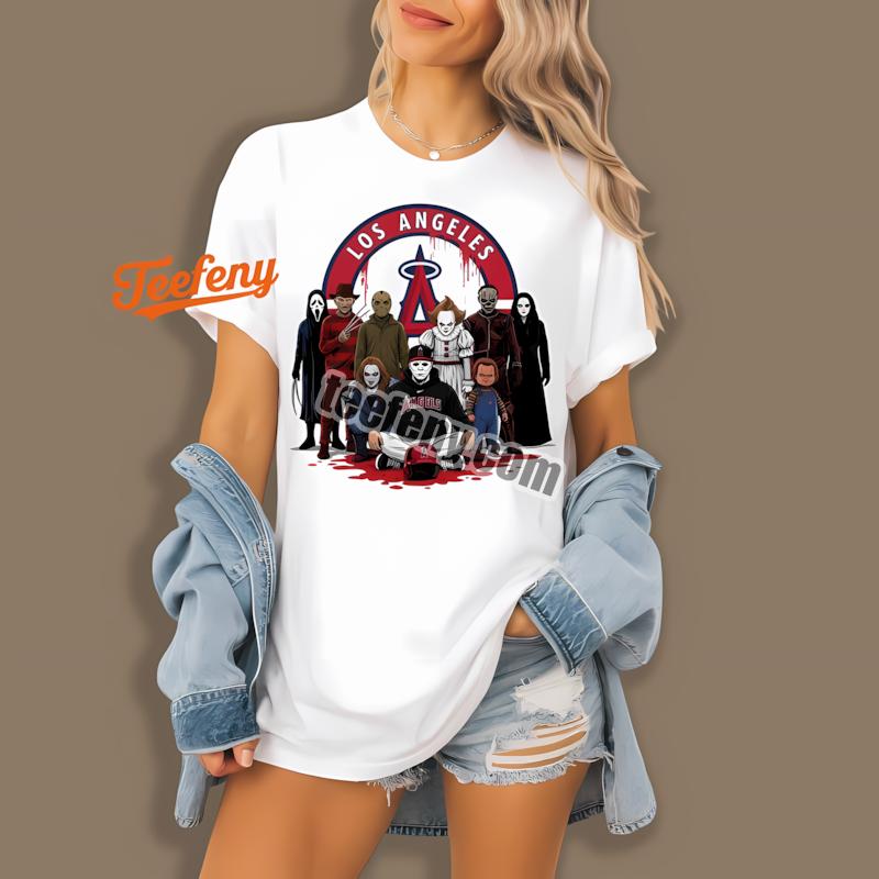 Los Angeles Angels Horror Movie Characters Halloween Shirt