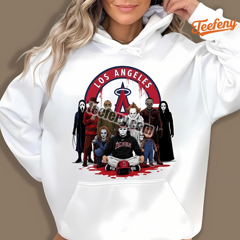Los Angeles Angels Horror Movie Characters Halloween Hoodie Los Angeles Angels Horror Movie Characters Halloween Hoodie