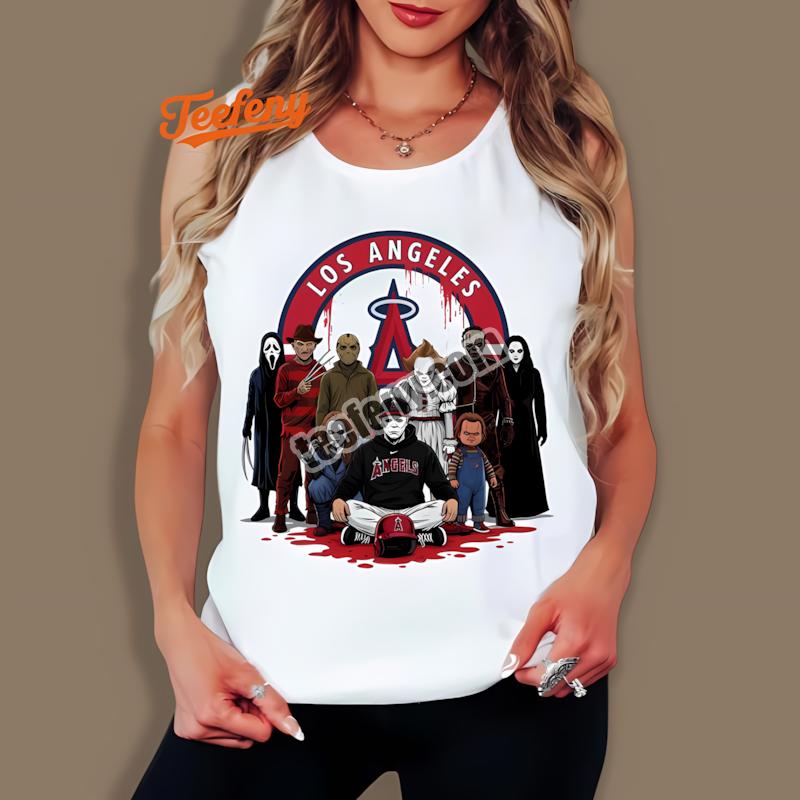 Los Angeles Angels Horror Movie Characters Halloween Tanktop Los Angeles Angels Horror Movie Characters Halloween Tanktop