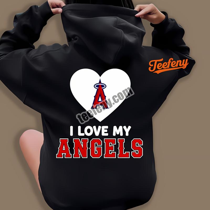 Los Angeles Angels I Love My Angels Heart Fan Hoodie Los Angeles Angels I Love My Angels Heart Fan Hoodie