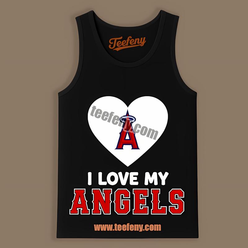 Los Angeles Angels I Love My Angels Heart Fan Tanktop Los Angeles Angels I Love My Angels Heart Fan Tanktop
