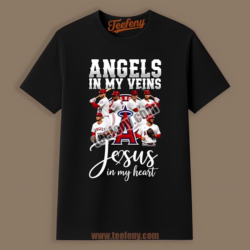 Los Angeles Angels In My Veins Jesus In My Heart Shirt