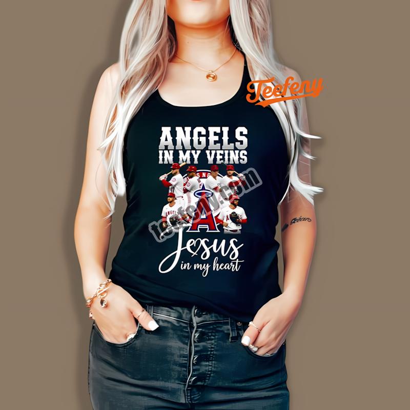 Los Angeles Angels In My Veins Jesus In My Heart Tanktop Los Angeles Angels In My Veins Jesus In My Heart Tanktop