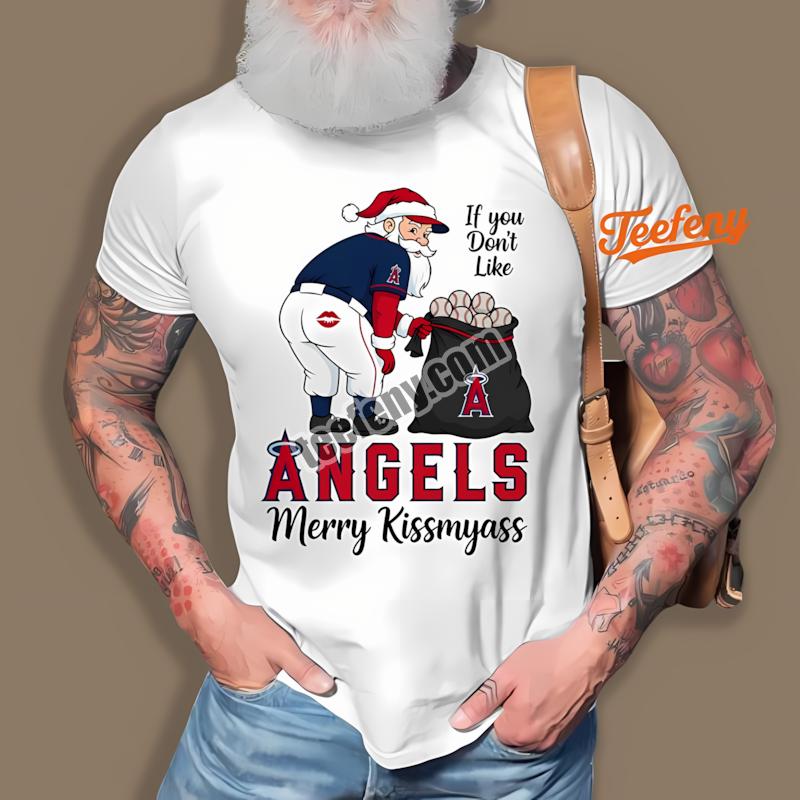 Los Angeles Angels Merry Kissmyass Funny Santa Shirt