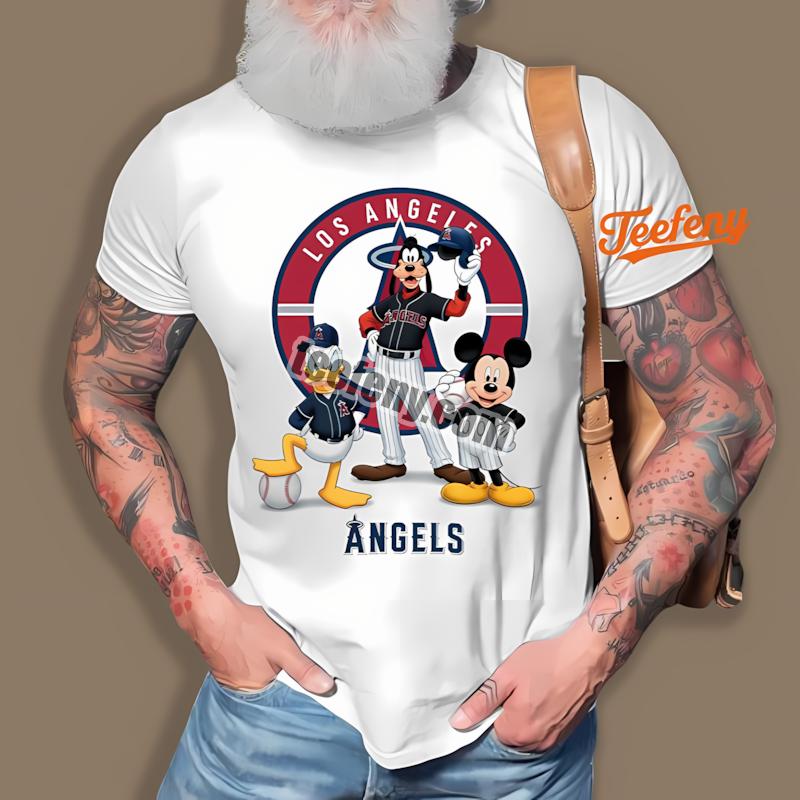 Los Angeles Angels Mickey Donald Goofy Disney Shirt