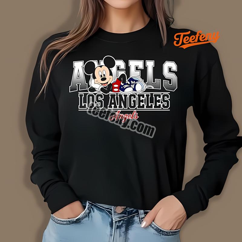 Los Angeles Angels Mickey Mouse Relaxed Look Long Sleeve Los Angeles Angels Mickey Mouse Relaxed Look Long Sleeve