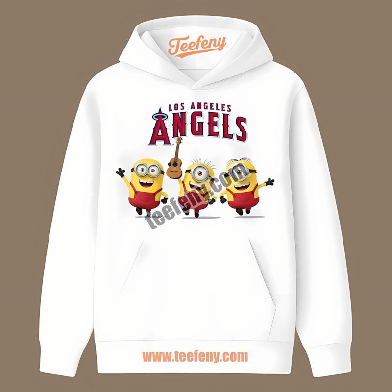 Los Angeles Angels Minions Cartoon Baseball Hoodie Los Angeles Angels Minions Cartoon Baseball Hoodie