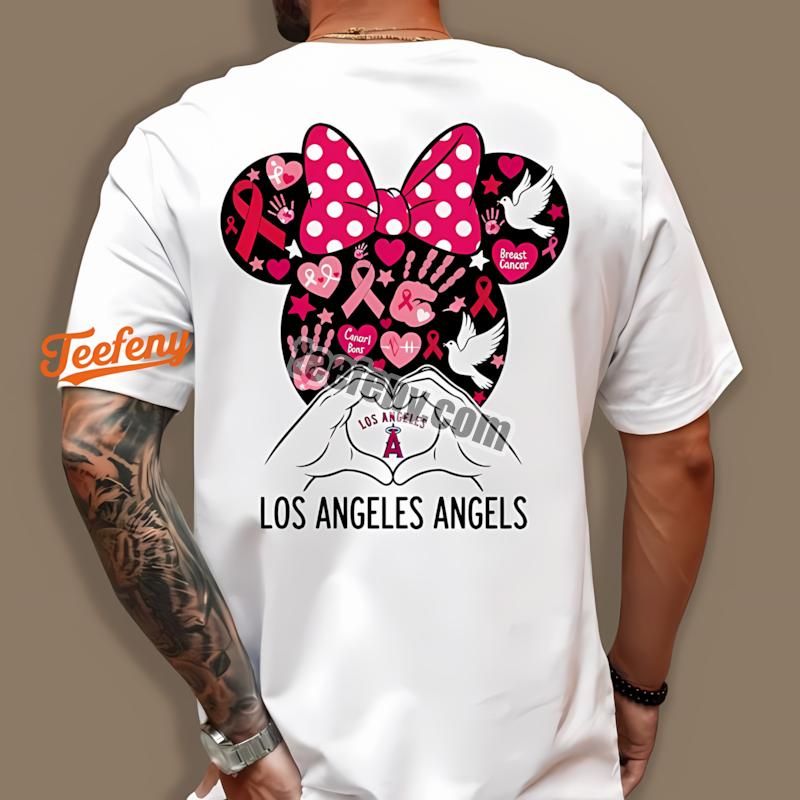 Los Angeles Angels Minnie Mouse Breast Cancer Awareness Shirt