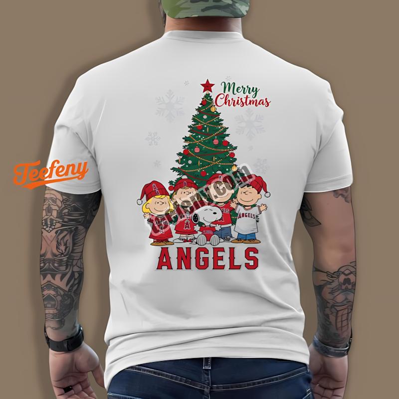 Los Angeles Angels Peanuts Christmas Baseball Shirt