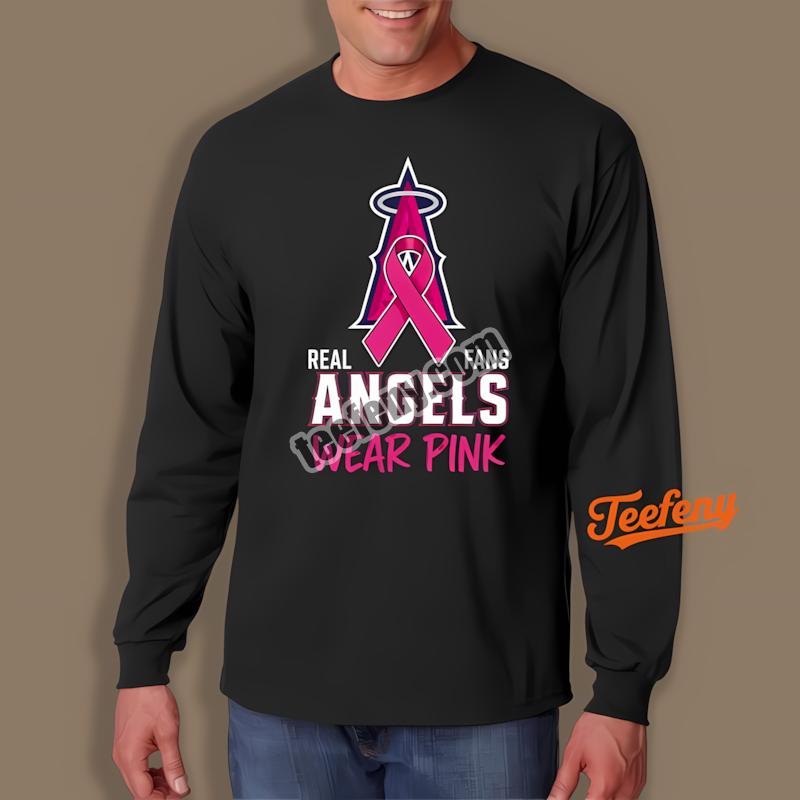 Los Angeles Angels Real Fans Wear Pink Long Sleeve Los Angeles Angels Real Fans Wear Pink Long Sleeve