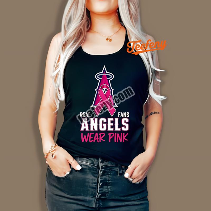 Los Angeles Angels Real Fans Wear Pink Tanktop Los Angeles Angels Real Fans Wear Pink Tanktop
