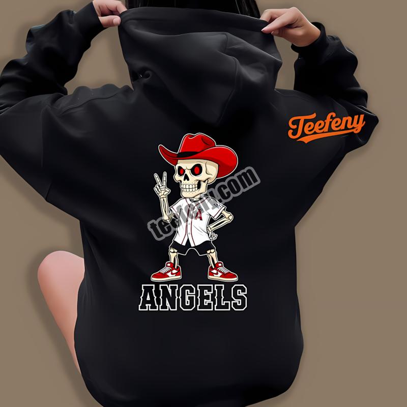 Los Angeles Angels Skeleton Cowboy Baseball Hoodie Los Angeles Angels Skeleton Cowboy Baseball Hoodie