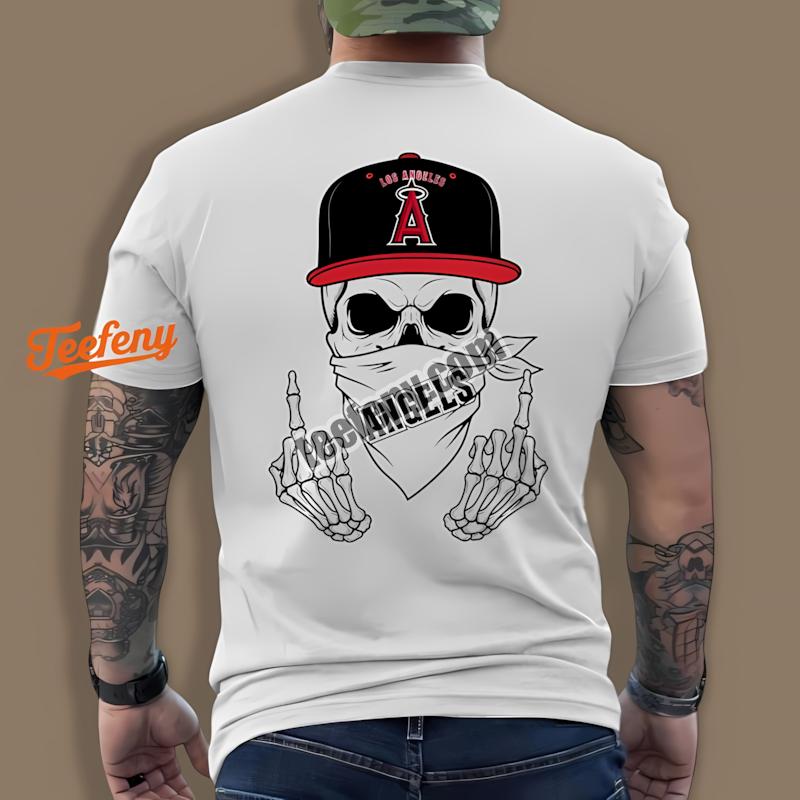 Los Angeles Angels Skull Bandana Baseball Style Shirt