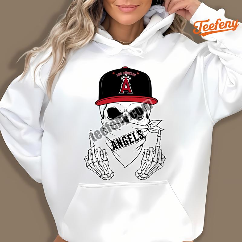 Los Angeles Angels Skull Bandana Baseball Style Hoodie Los Angeles Angels Skull Bandana Baseball Style Hoodie