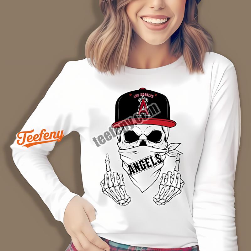 Los Angeles Angels Skull Bandana Baseball Style Long Sleeve Los Angeles Angels Skull Bandana Baseball Style Long Sleeve