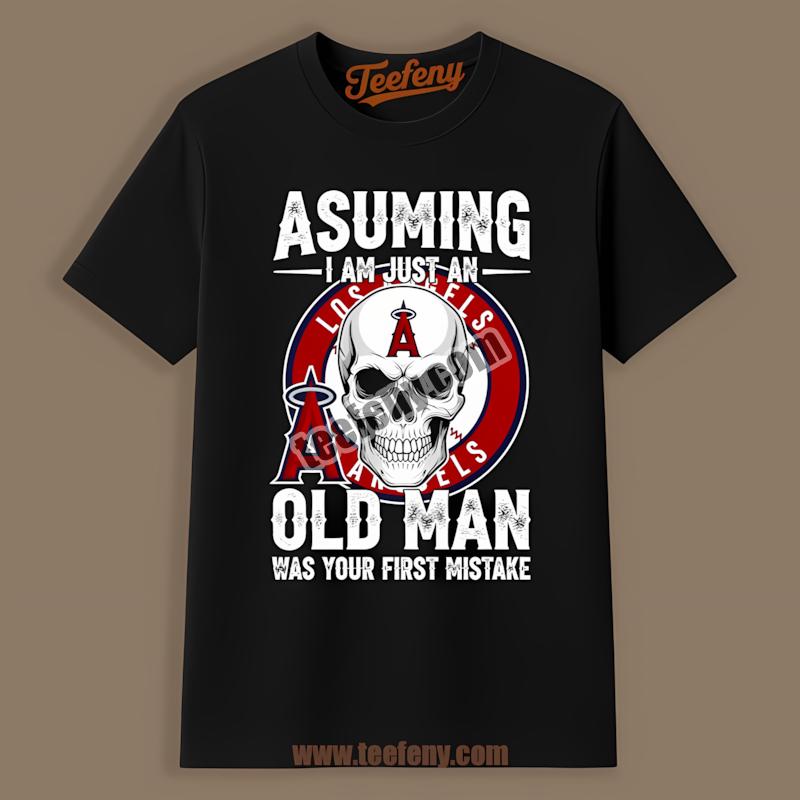 Los Angeles Angels Skull Old Man Baseball Fan Shirt