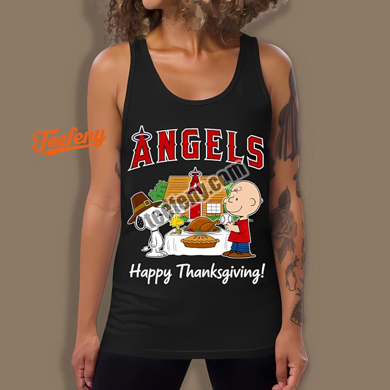 Los Angeles Angels Snoopy Thanksgiving Turkey Tanktop Los Angeles Angels Snoopy Thanksgiving Turkey Tanktop