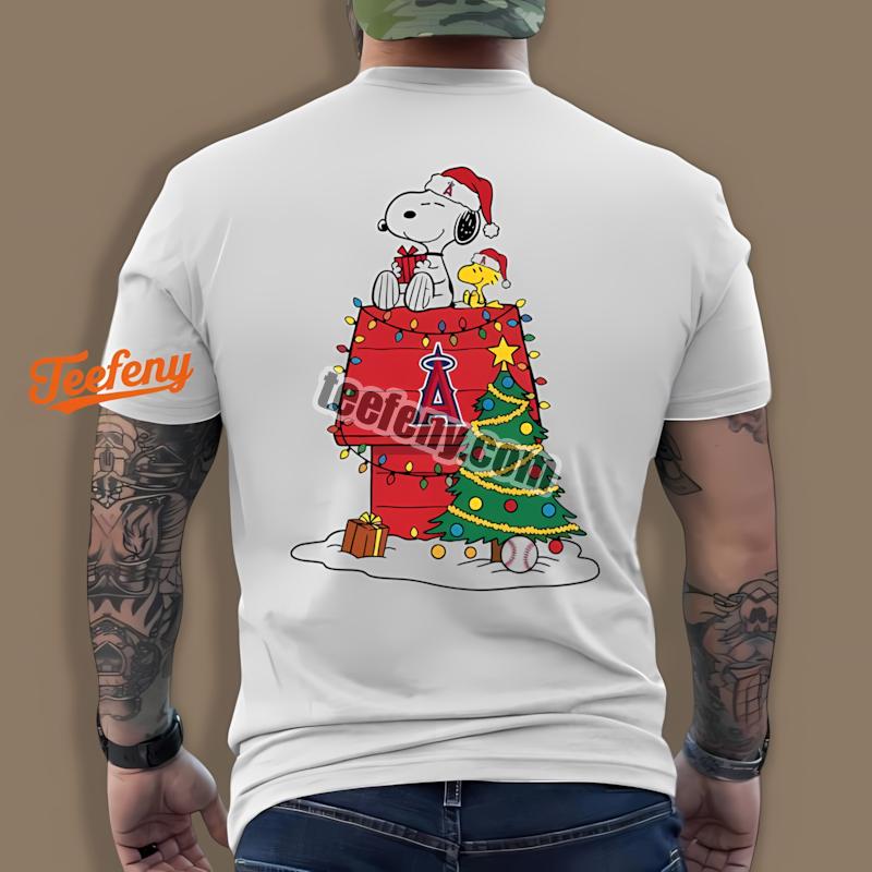 Los Angeles Angels Snoopy Woodstock Christmas Shirt