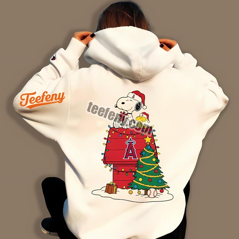 Los Angeles Angels Snoopy Woodstock Christmas Hoodie Los Angeles Angels Snoopy Woodstock Christmas Hoodie