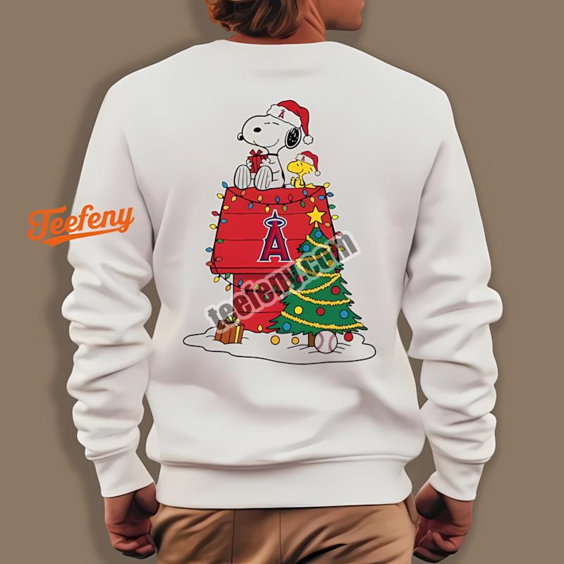 Los Angeles Angels Snoopy Woodstock Christmas Long Sleeve Los Angeles Angels Snoopy Woodstock Christmas Long Sleeve