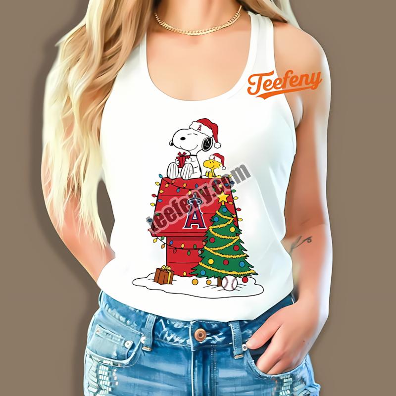 Los Angeles Angels Snoopy Woodstock Christmas Tanktop Los Angeles Angels Snoopy Woodstock Christmas Tanktop