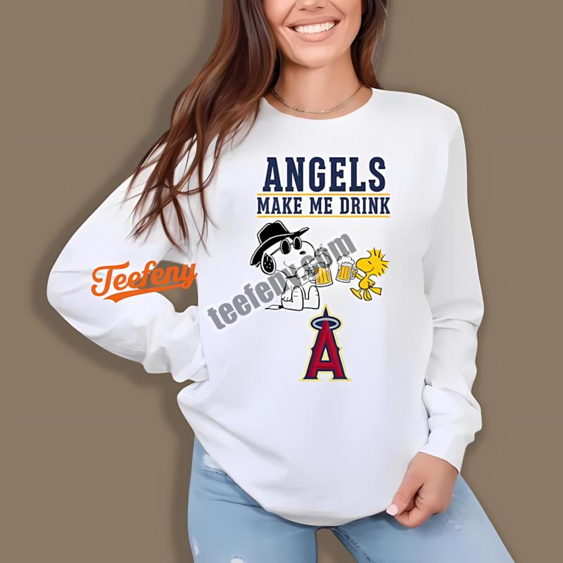 Los Angeles Angels Snoopy You Make Me Drink Long Sleeve Los Angeles Angels Snoopy You Make Me Drink Long Sleeve