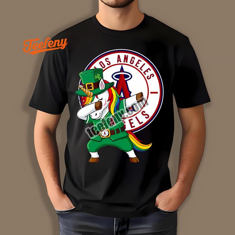 Los Angeles Angels St Patricks Day Unicorn Baseball Shirt