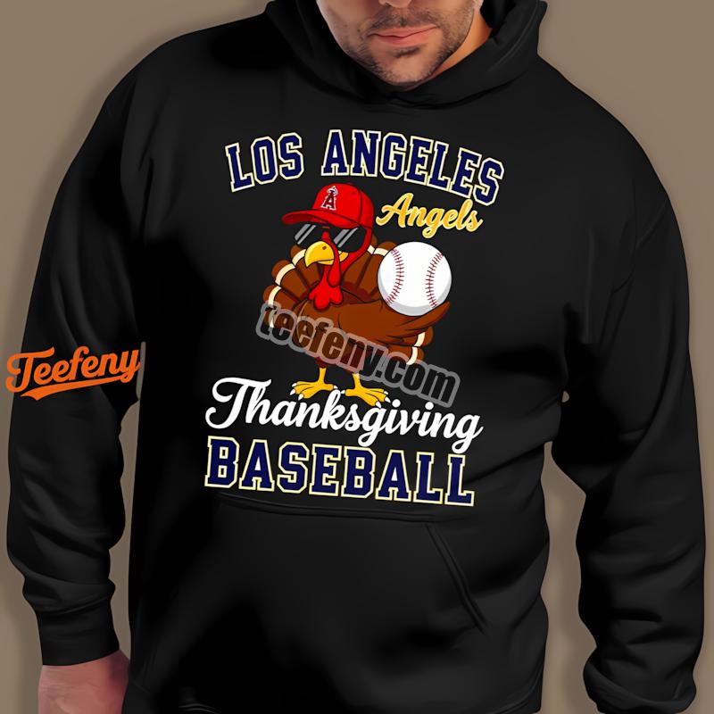 Los Angeles Angels Thanksgiving Turkey Baseball Hoodie Los Angeles Angels Thanksgiving Turkey Baseball Hoodie