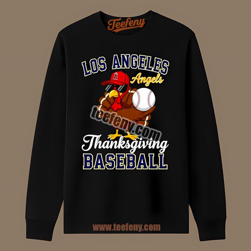 Los Angeles Angels Thanksgiving Turkey Baseball Long Sleeve Los Angeles Angels Thanksgiving Turkey Baseball Long Sleeve