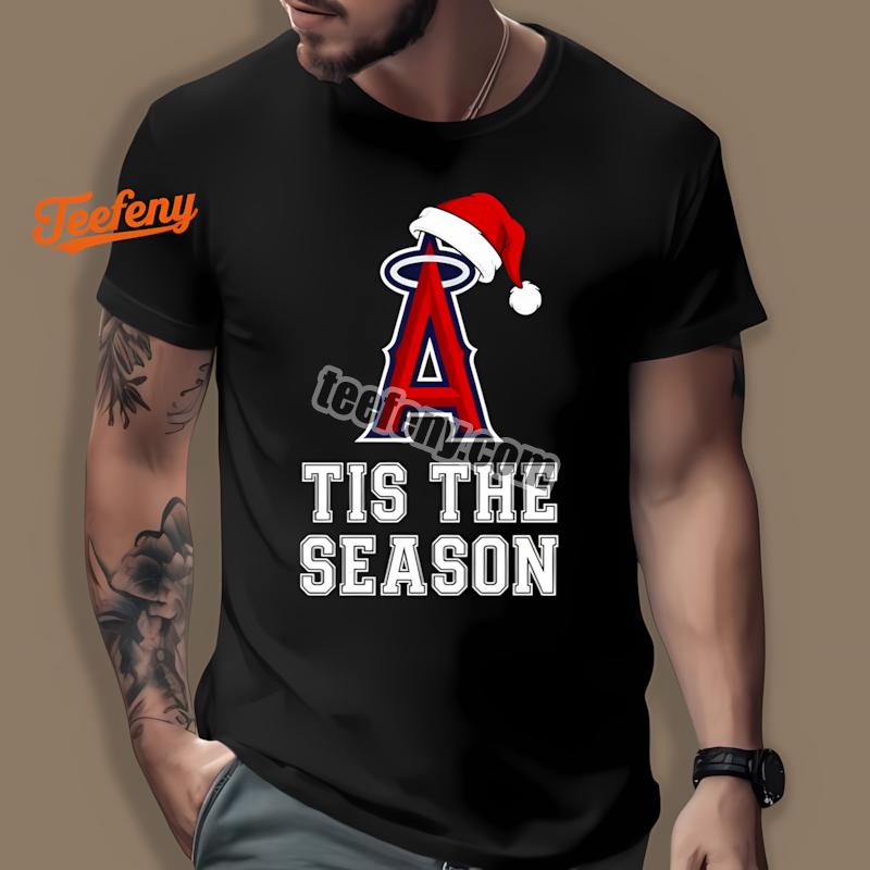 Los Angeles Angels Tis The Season Holiday Baseball Shirt