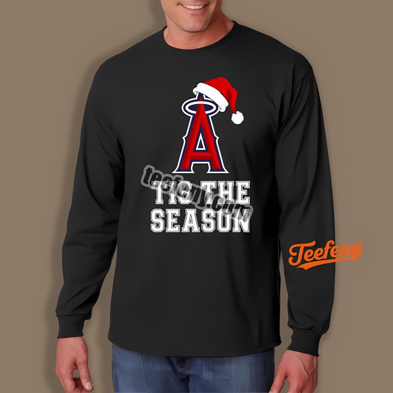 Los Angeles Angels Tis The Season Holiday Baseball Long Sleeve Los Angeles Angels Tis The Season Holiday Baseball Long Sleeve