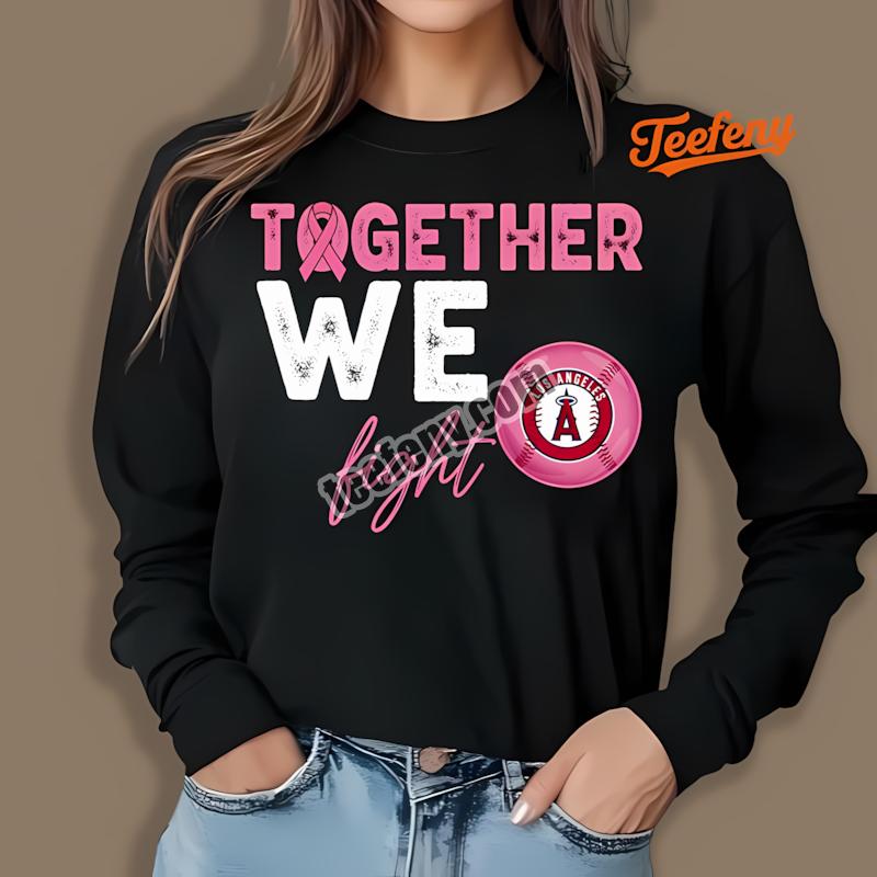 Los Angeles Angels Together We Fight Cancer Awareness Long Sleeve Los Angeles Angels Together We Fight Cancer Awareness Long Sleeve