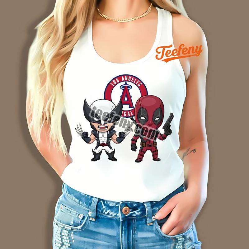 Los Angeles Angels Wolverine Deadpool Superhero Tanktop Los Angeles Angels Wolverine Deadpool Superhero Tanktop