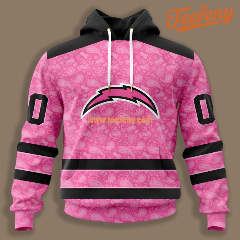 Los Angeles Chargers Breast Cancer Pink Black Personalized Printed 3D Hoodie