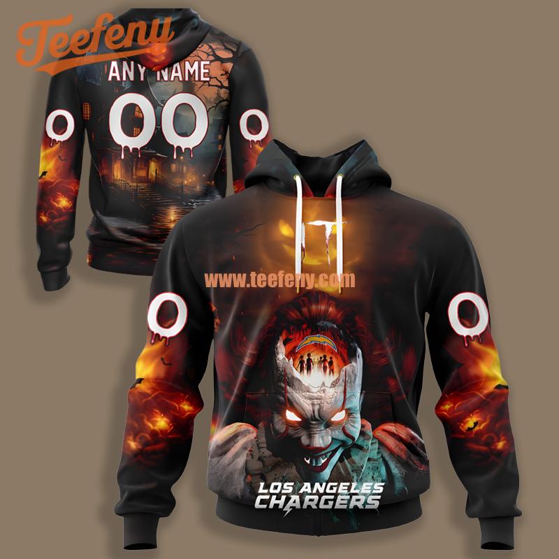 Los Angeles Chargers Halloween Badut Mematikan Black 3D Hoodie