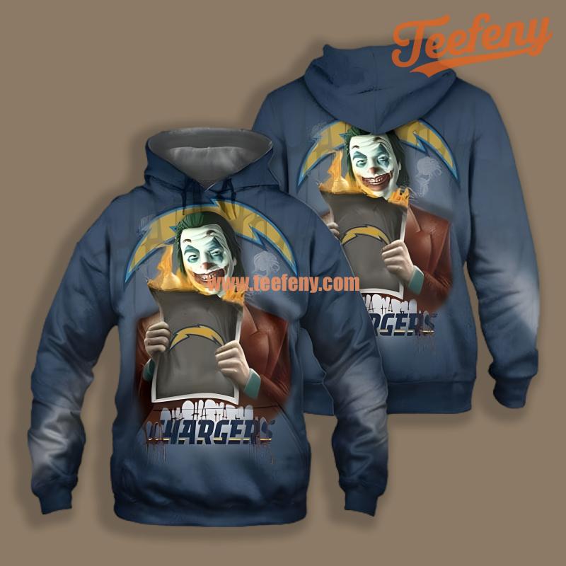 Los Angeles Chargers Joker Blue Novelty 3D Hoodie