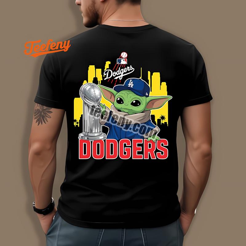 Los Angeles Dodgers Baby Yoda World Series Trophy Shirt