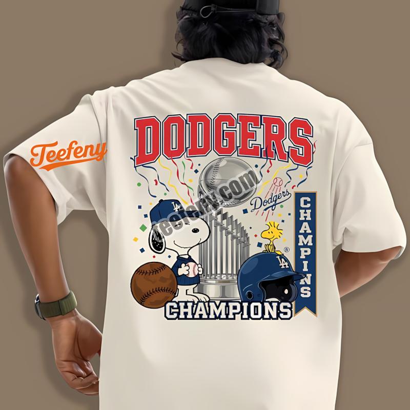Los Angeles Dodgers Champions Snoopy Celebration Shirt