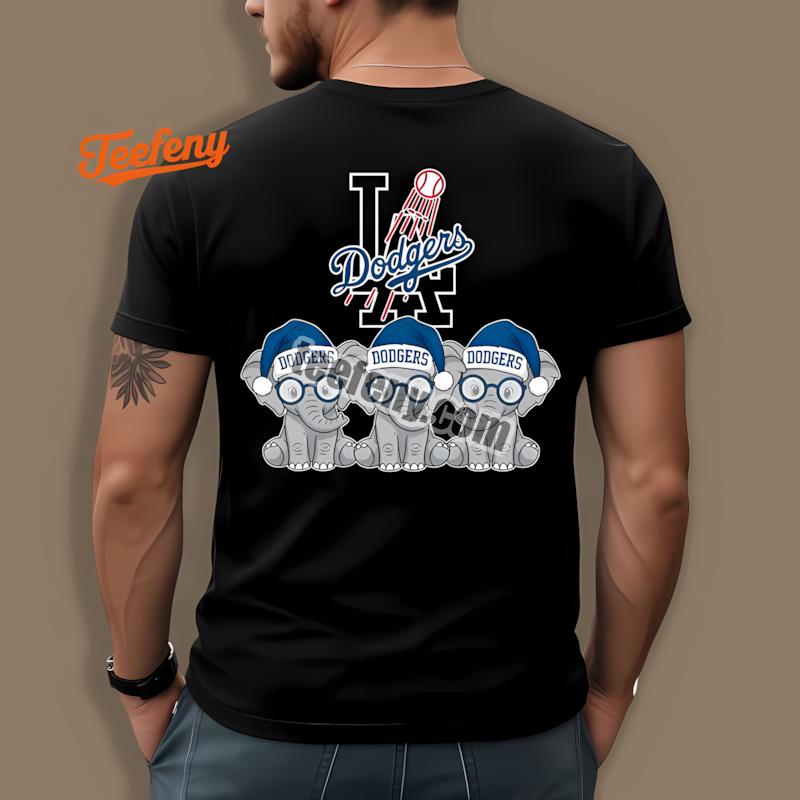 Los Angeles Dodgers Christmas Elephants Holiday Shirt