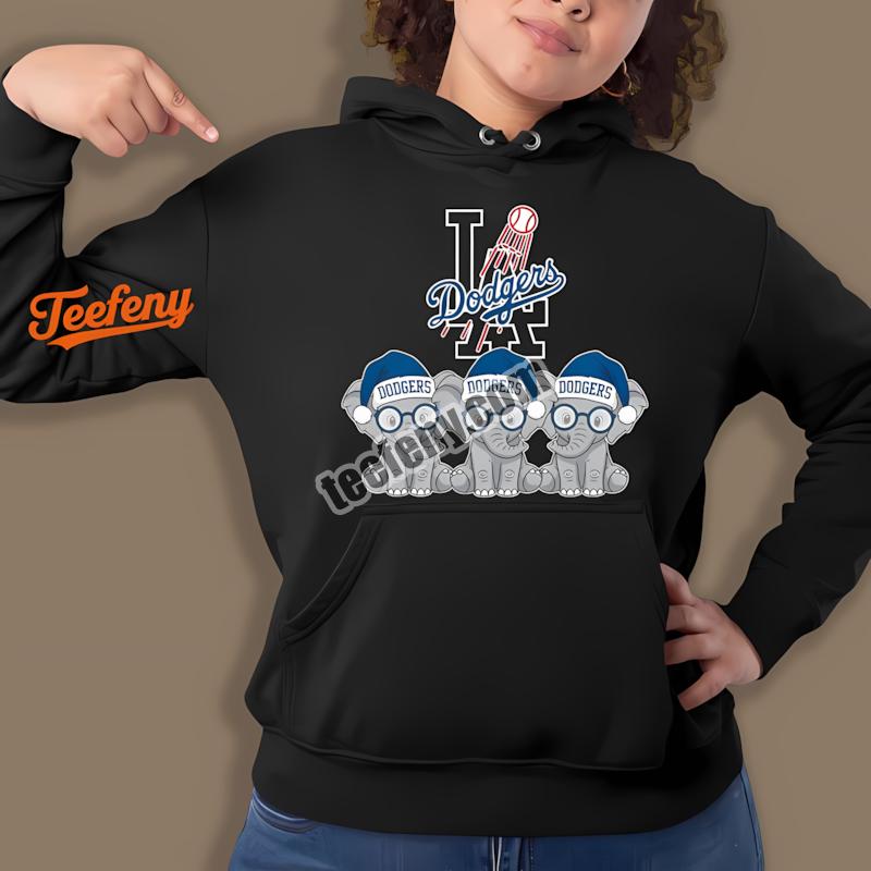 Los Angeles Dodgers Christmas Elephants Holiday Hoodie Los Angeles Dodgers Christmas Elephants Holiday Hoodie