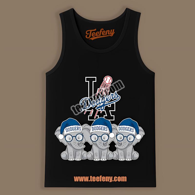 Los Angeles Dodgers Christmas Elephants Holiday Tanktop Los Angeles Dodgers Christmas Elephants Holiday Tanktop