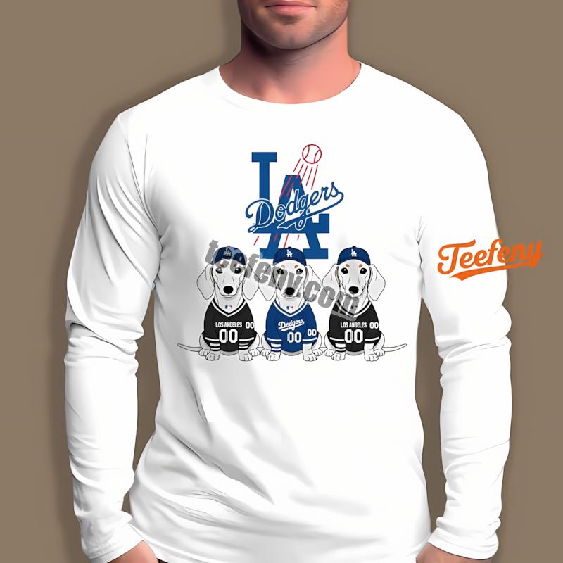 Los Angeles Dodgers Dachshund Dog Lover Long Sleeve Los Angeles Dodgers Dachshund Dog Lover Long Sleeve