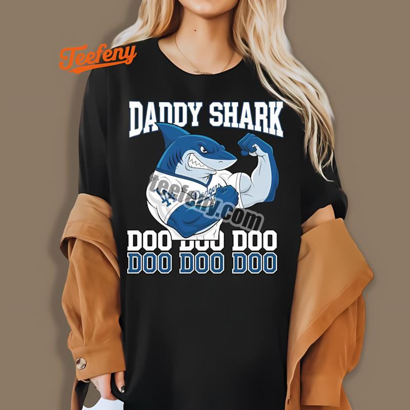Los Angeles Dodgers Daddy Shark Baseball Shirt