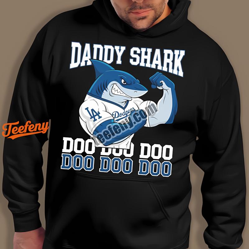 Los Angeles Dodgers Daddy Shark Baseball Hoodie Los Angeles Dodgers Daddy Shark Baseball Hoodie