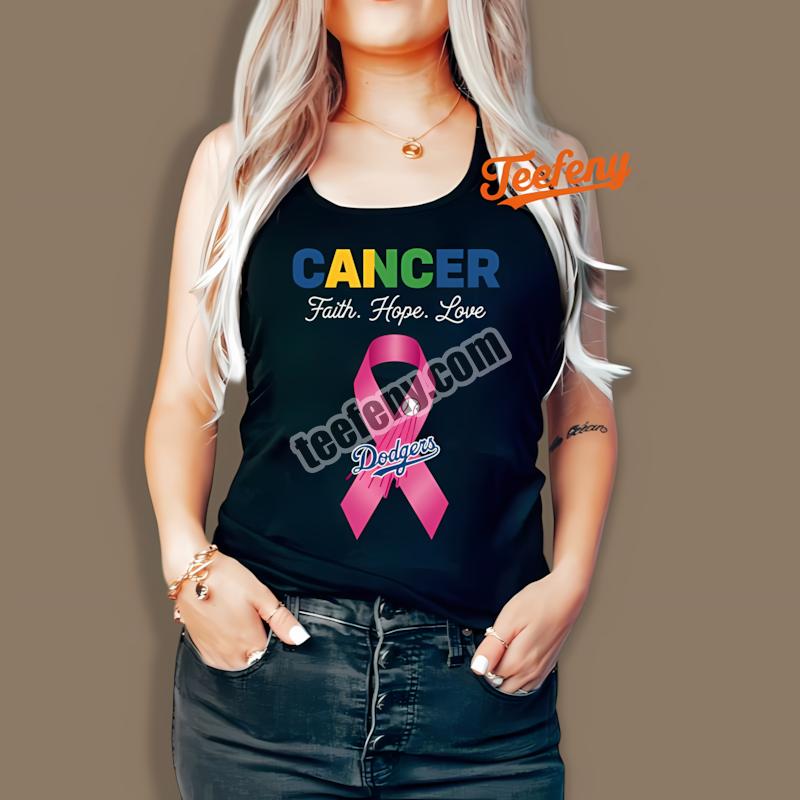 Los Angeles Dodgers Faith Hope Love Cancer Awareness Tanktop Los Angeles Dodgers Faith Hope Love Cancer Awareness Tanktop