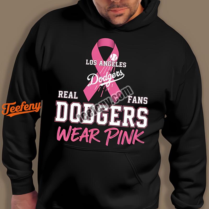 Los Angeles Dodgers Fans Wear Pink Cancer Awareness Hoodie Los Angeles Dodgers Fans Wear Pink Cancer Awareness Hoodie