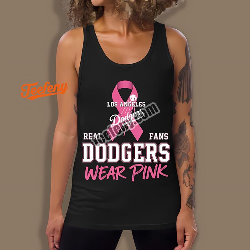 Los Angeles Dodgers Fans Wear Pink Cancer Awareness Tanktop Los Angeles Dodgers Fans Wear Pink Cancer Awareness Tanktop