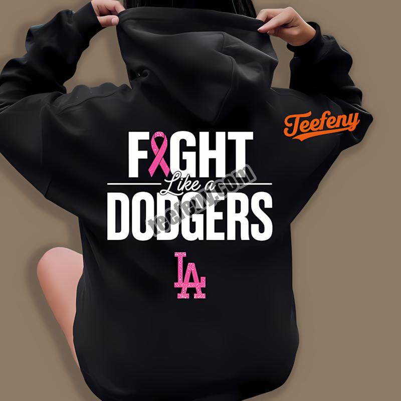 Los Angeles Dodgers Fight Like A Girl Cancer Awareness Hoodie Los Angeles Dodgers Fight Like A Girl Cancer Awareness Hoodie